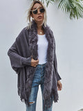 Cape Poncho Femme Gris