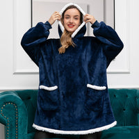 Poncho Polaire d'Intérieur bleu