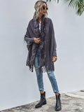 Cape Poncho Femme Gris