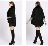 Poncho Noir Femme Cachemire