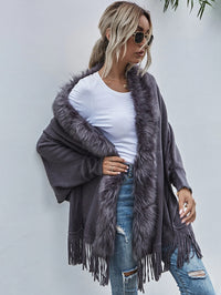 Cape Poncho Femme Gris