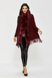 Poncho Cape Femme avec Fourrure