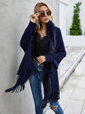 Poncho Cape Femme avec Fourrure