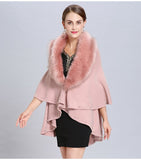 poncho femme cachemire rose