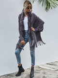 Cape Poncho Femme Gris