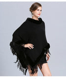 Poncho Col Fausse Fourrure