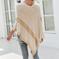 Poncho Frange Femme