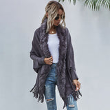 Cape Poncho Femme Gris