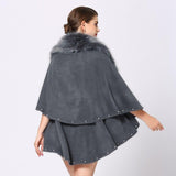 Poncho Cachemire Gris