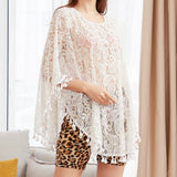 Poncho Dentelle Blanc