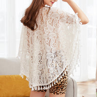 Poncho Dentelle Blanc