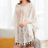 Poncho Dentelle Blanc