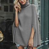 Pull Poncho à Col Roulé