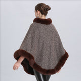 Poncho Col Fourrure