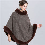 Poncho Col Fourrure