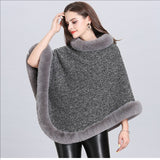 Poncho Col Fourrure