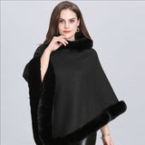 Poncho Col Fourrure